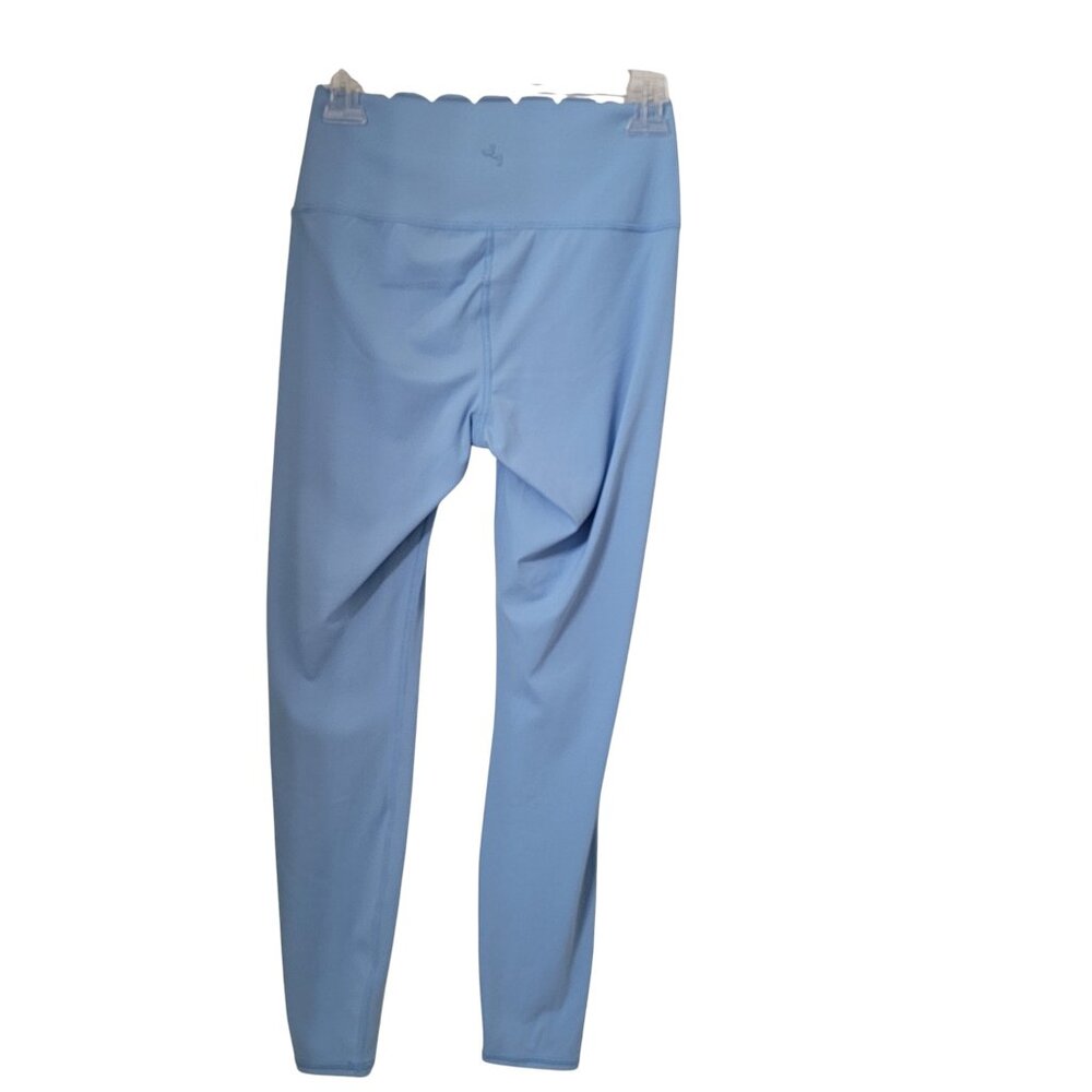 NWT Size S Light Blue Scallop Detail High Rise Stretch Leggings - Picture 3 of 12